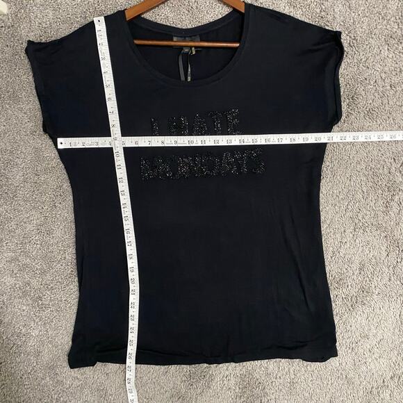 i Jeans by Buffalo T-shirt Womens Size M Oversized I Hate Mondays Beaded Humor - Picture 5 of 6